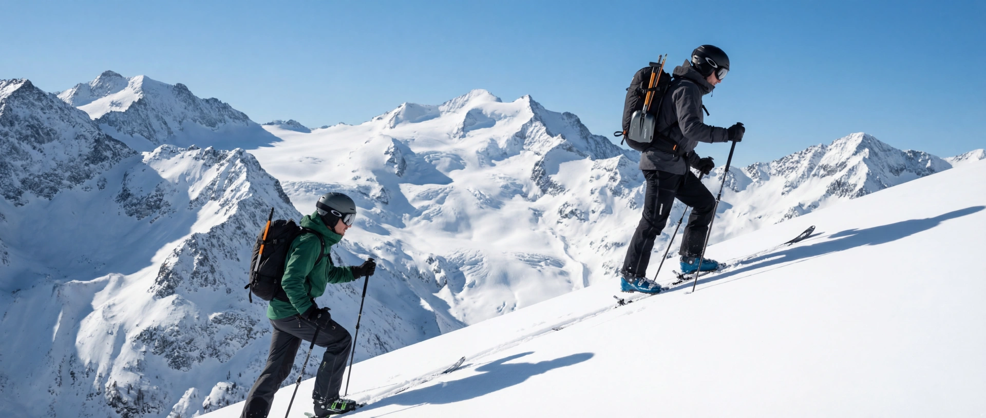 Skier on mountain landscape